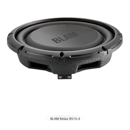 BLAM Relax RS10.4 1-cewkowy głośnik niskotonowy o średnicy 25cm/10cali do subwoofera samochodowego - 150/300W, Impedancja 1 x 4 Ohm. EXTRA SLIM AIR FR